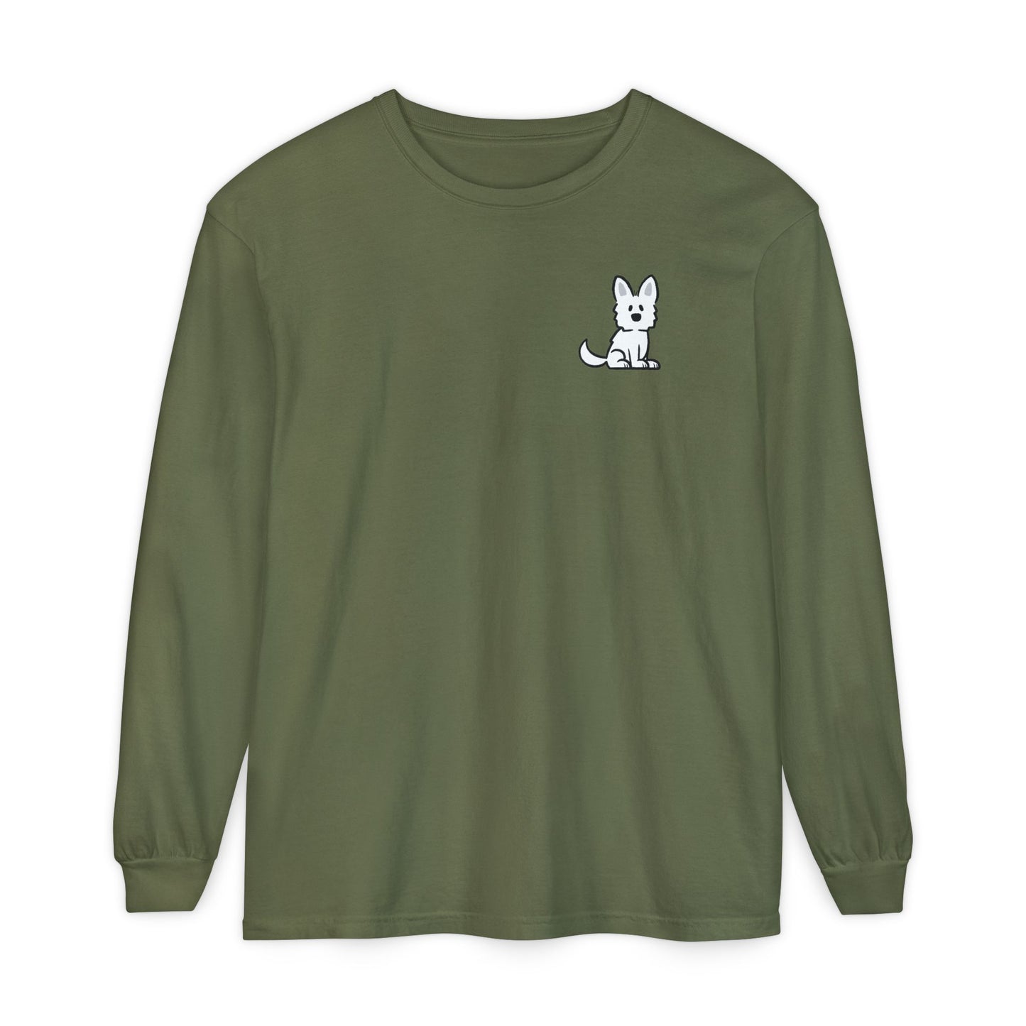 White Shepherd Face Long Sleeve T-Shirt
